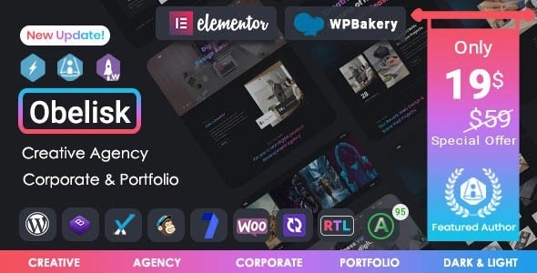 Obelisk Agency Portfolio Creative WordPress Theme 1.7.5 GPL Theme