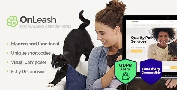 OnLeash | Dog Walking Pet Services Veterinary WordPress Theme 1.3 GPL Theme