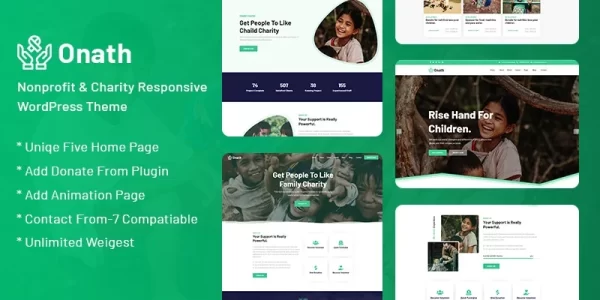 Onath Nonprofit and Charity Responsive WordPress Theme 1.0.0 GPL Theme