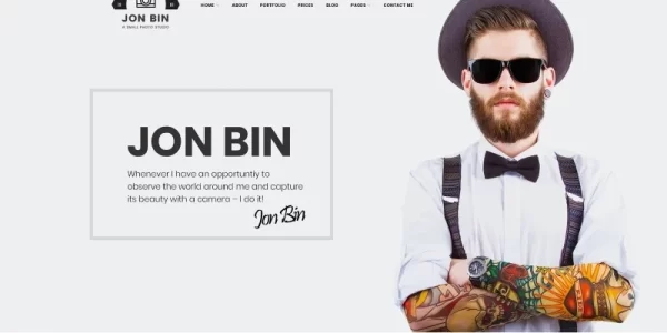 One Page Freelancer Photographer Portfolio WordPress Theme 1.0.0 GPL Theme