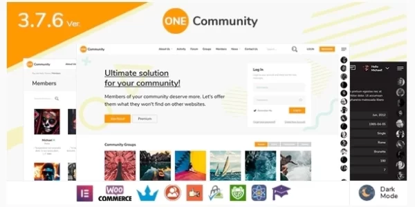 OneCommunity BuddyPress Membership Theme 3.7.8 GPL Theme