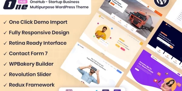 OneHub Startup Business Multipurpose WordPress Theme 1.0.0 GPL Theme