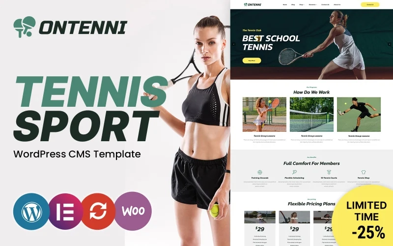 Ontenni Tennis Club Sports WordPress Theme 1.0.0 GPL Theme