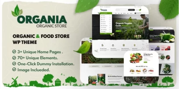 Organia Organic Food Store WordPress Theme 2.0 GPL Theme