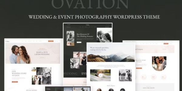 Ovation – Wedding Event Photography WordPress ThEME 1.0.0 GPL Theme