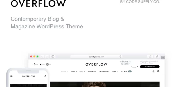 Overflow Modern Blog Magazine WordPress Theme 1.5.5 GPL Theme