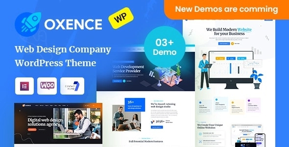 Oxence Web Design Agency Elementor WordPress Theme 1.2.1 GPL Theme