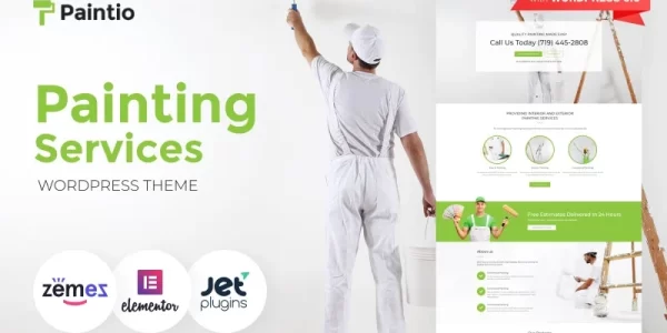 Paintio Wallpapering Painting Services WordPress Theme 2.0.1 GPL Theme