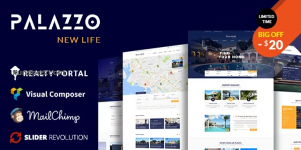 Palazzo Real Estate WordPress Theme 1.2.3 GPL Theme