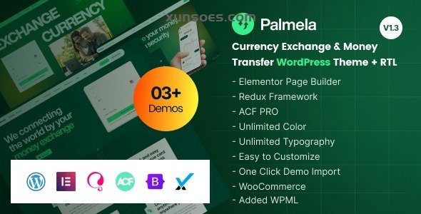 Palmela Online Banking Money Transfer WordPress Theme 1.3 GPL Theme
