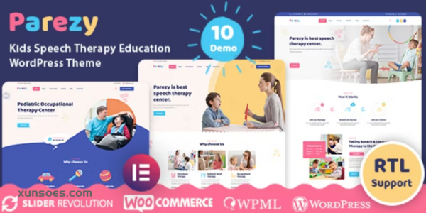 Parezy Kids Speech Therapy Education WordPress Theme 1.3.0 GPL Theme