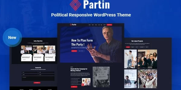 Partin Political Campaign and Party Responsive WordPress Theme 1.0.0 GPL Theme