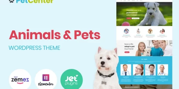PetCenter Animals Pets Responsive WordPress Theme 1.0.1 GPL Theme