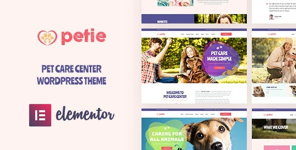 Petie Pet Care Center Veterinary WordPress Theme 1.10 GPL Theme