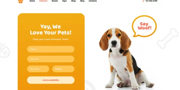 Petotel – Pet Sitting Website Template for Pet Care Business 1.3.3 GPL Theme