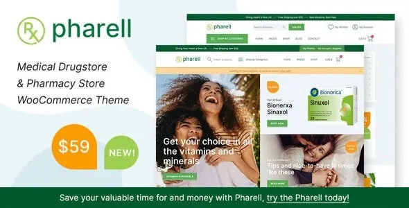 Pharell Medical Pharmacy Store 2.0.9 GPL Theme