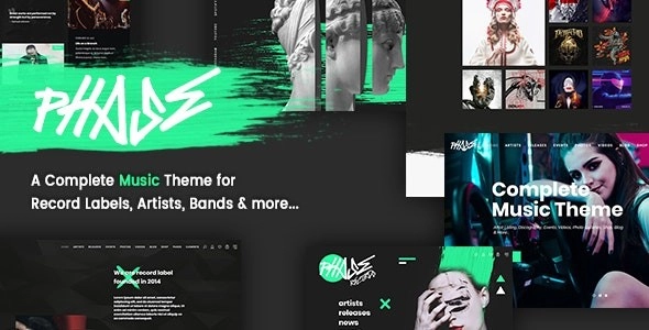Phase A Complete Music WordPress Theme for Record Labels and Artists 1.4 GPL Theme