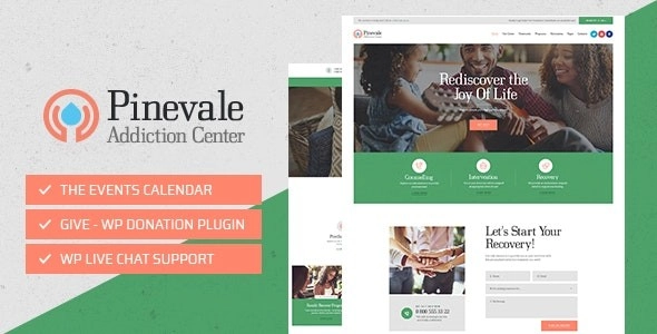 Pinevale | Addiction Recovery and Rehabilitation Center WordPress Theme 1.0.4 GPL Theme