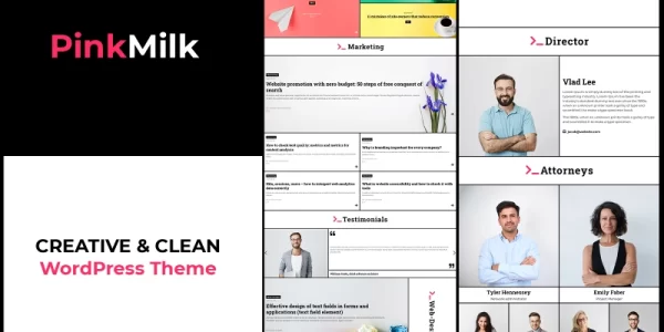 PinkMilk WordPress Theme – Creative And Clean Theme For Corporate Websites 1.0.0 GPL Theme