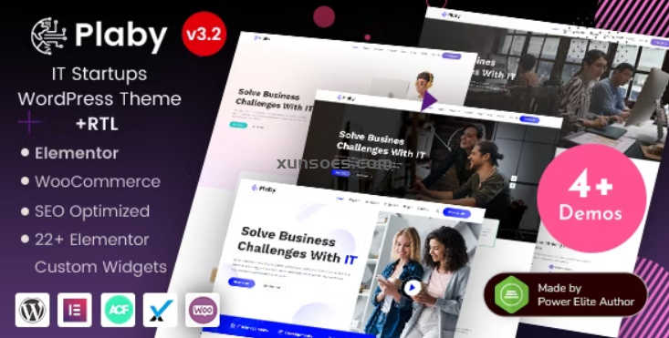 Plaby IT Startup Digital Services Agency Elementor WordPress Theme 2.3 GPL Theme