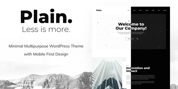 Plain Minimal Multipurpose WordPress Theme 1.0.1 GPL Theme
