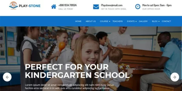 Playstone Kindergarten School WordPress Theme 1.3 GPL Theme