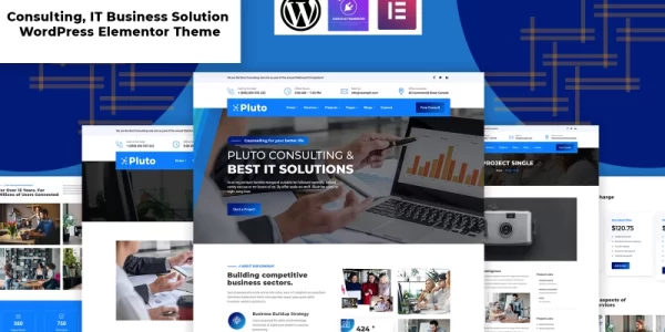 Plutos Consulting, IT Business WordPress Elementor Theme WordPress Theme 1.0.0 GPL Theme