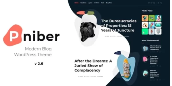 Pniber – Modern Blog WordPress Theme 2.6 GPL Theme