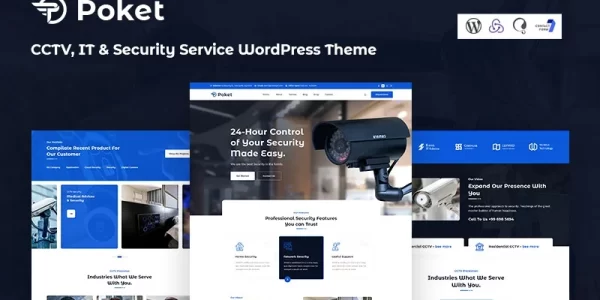 Poket CCTV, IT And Security Service Responsive WordPress Theme 1.0.0 GPL Theme