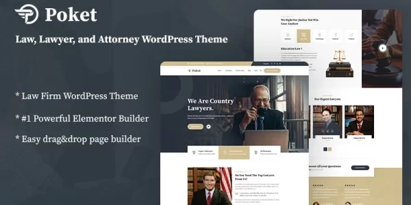 Poket Lawyer And Attorney Responsive WordPress Theme 1.0.0 GPL Theme