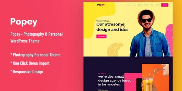 Popey Personal CV Responsive WordPress Theme 1.0.0 GPL Theme