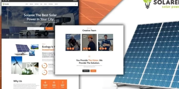 Powar-Solaree Wind Solar Energy Landing Page WordPress Theme 1.0.0 GPL Theme