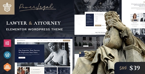 Powerlegal Law, Lawyer Attorney WordPress Theme 1.1.1 GPL Theme