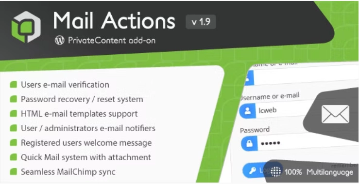 PrivateContent Mail Actions add-on 2.1.3 GPL Plugins