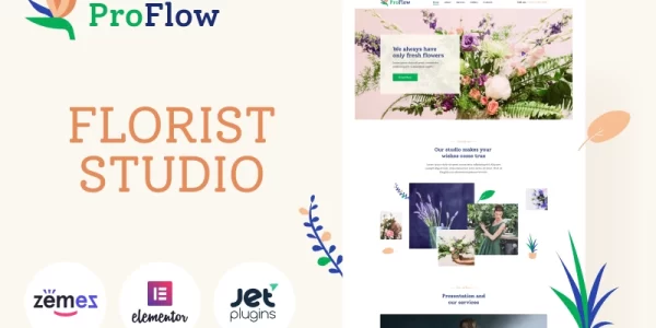ProFlow Contemporary And Minimalistic Florist WordPress Theme 1.0.0 GPL Theme