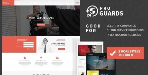 ProGuards Safety Body Guard Security WordPress Theme 1.5 GPL Theme