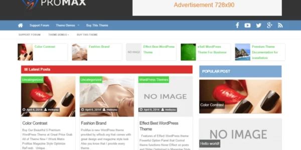 ProMax MultiPurpose Pro WordPress theme provided by InsertCart 4.7 GPL Theme