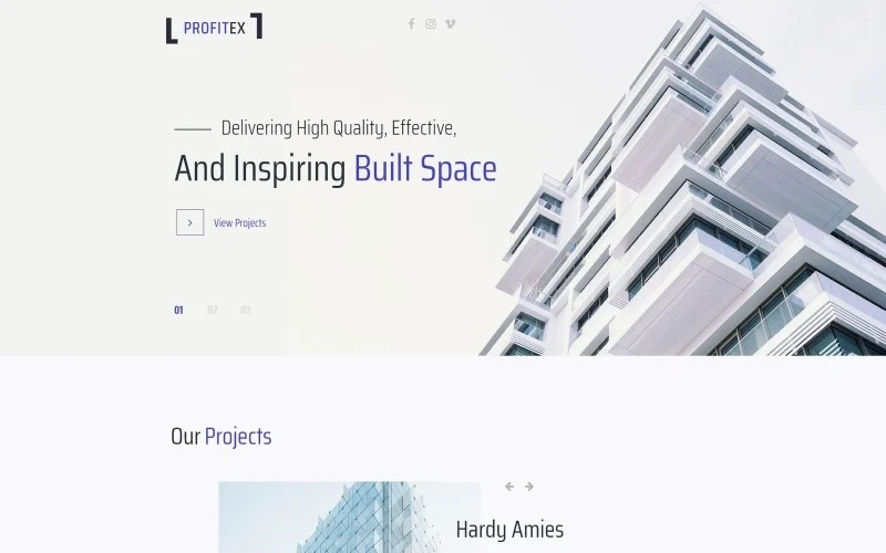 Profitex Bright Architecture Agency WordPress Elementor Theme WordPress Theme 1.2.0 GPL Theme