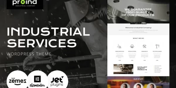 Proind Industrial Services Multipurpose Modern WordPress Elementor Theme WordPress Theme 1.0.1 GPL Theme