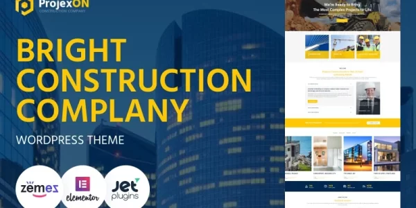 Projexon Bright Construction Complany WordPress Theme 1.0.4 GPL Theme