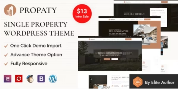 Propaty Single Property WordPress Theme + RTL Ready 1.2 GPL Theme