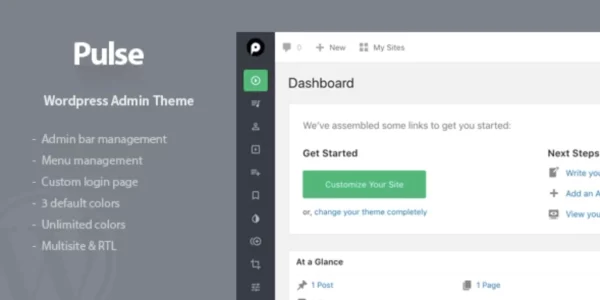 Pulse WordPress Admin Theme 1.1.2 GPL Theme