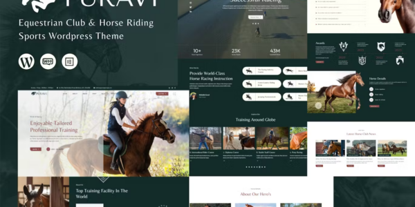 Puravi Equestrian Club Horse Riding Theme 1.0.1 GPL Theme