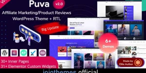 Puva Online Blogging Affiliate Product Reviews WordPress Theme 2.3 GPL Theme