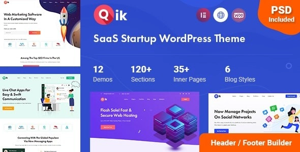 Qik SaaS Startup WordPress Theme 1.0.2 GPL Theme