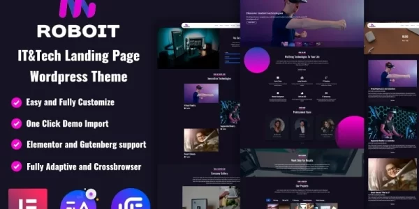 ROBOit Multipurpose IT and Technologies Landing Page WordPress Theme 1.0.0 GPL Theme