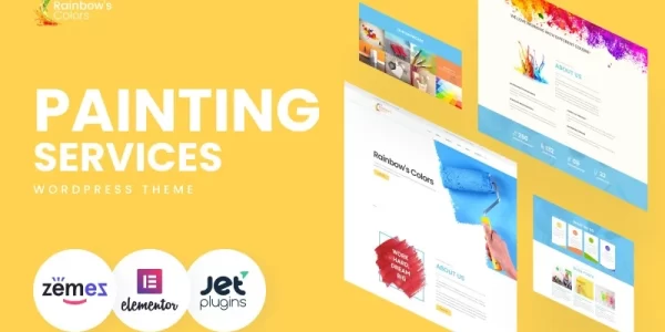 Rainbow’s Colors Painting Company Responsive WordPress Theme 1.0.0 GPL Theme