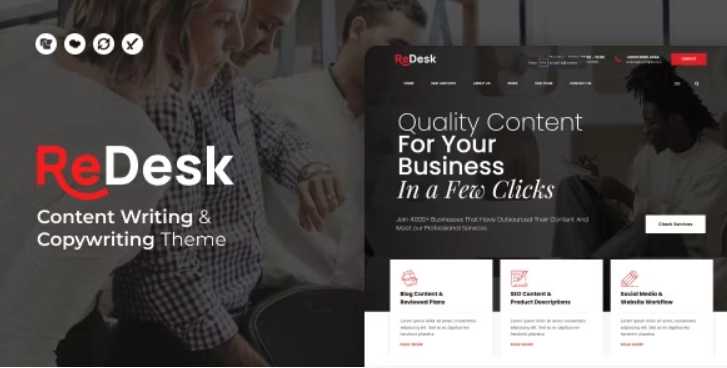 ReDesk Content Writing Copywriting Theme 1.0 GPL Theme