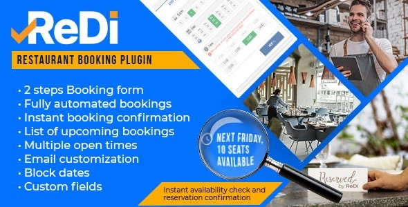 ReDi Restaurant Booking plugin for WordPress 22.0919 GPL Plugins