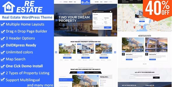 ReEstate Real Estate with MLS IDX Listing Realtor Theme 2.6.1 GPL Theme